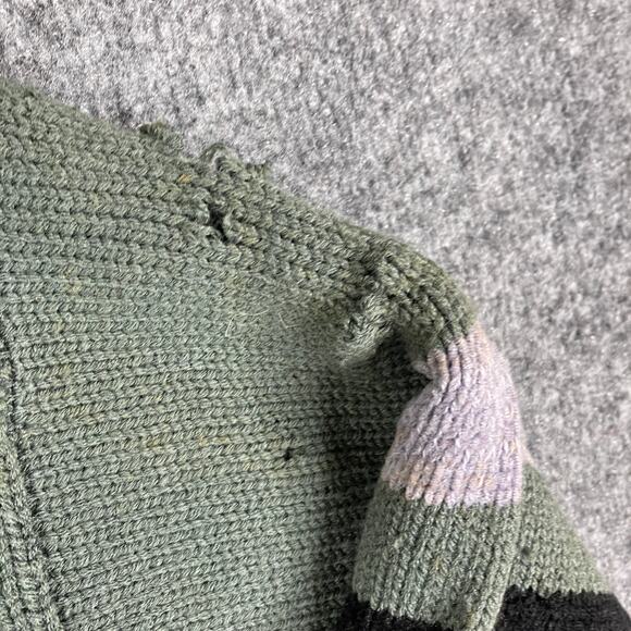 Ecko Sweater Mens Size XL Wool Blend Olive Retro Logo Knit Crewneck Fall 1999 - Picture 3 of 9